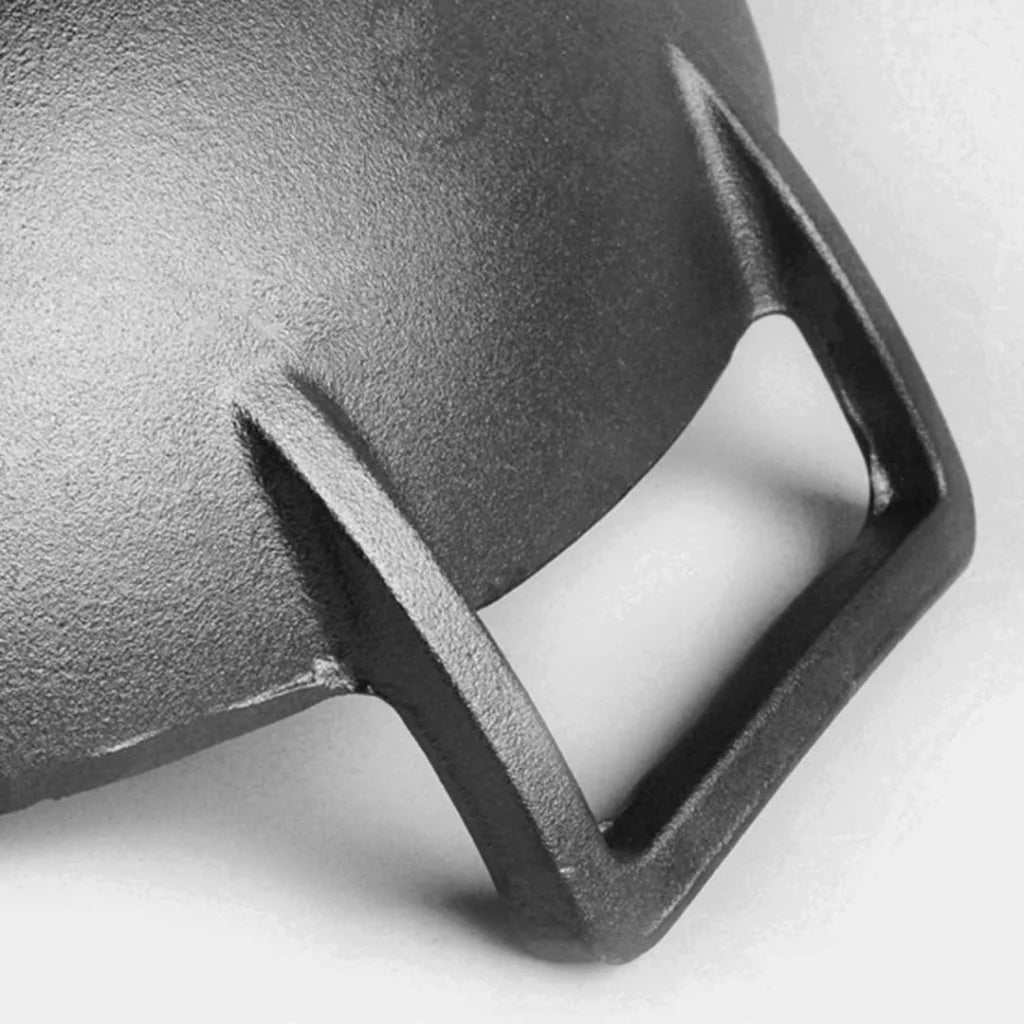 Commercial Cast Iron Wok Premium 36CM Fry Pan with Wooden Lid