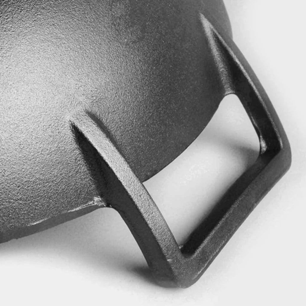 Commercial Cast Iron Wok Set Premium 2X 36CM Fry Pan with Wooden Lid