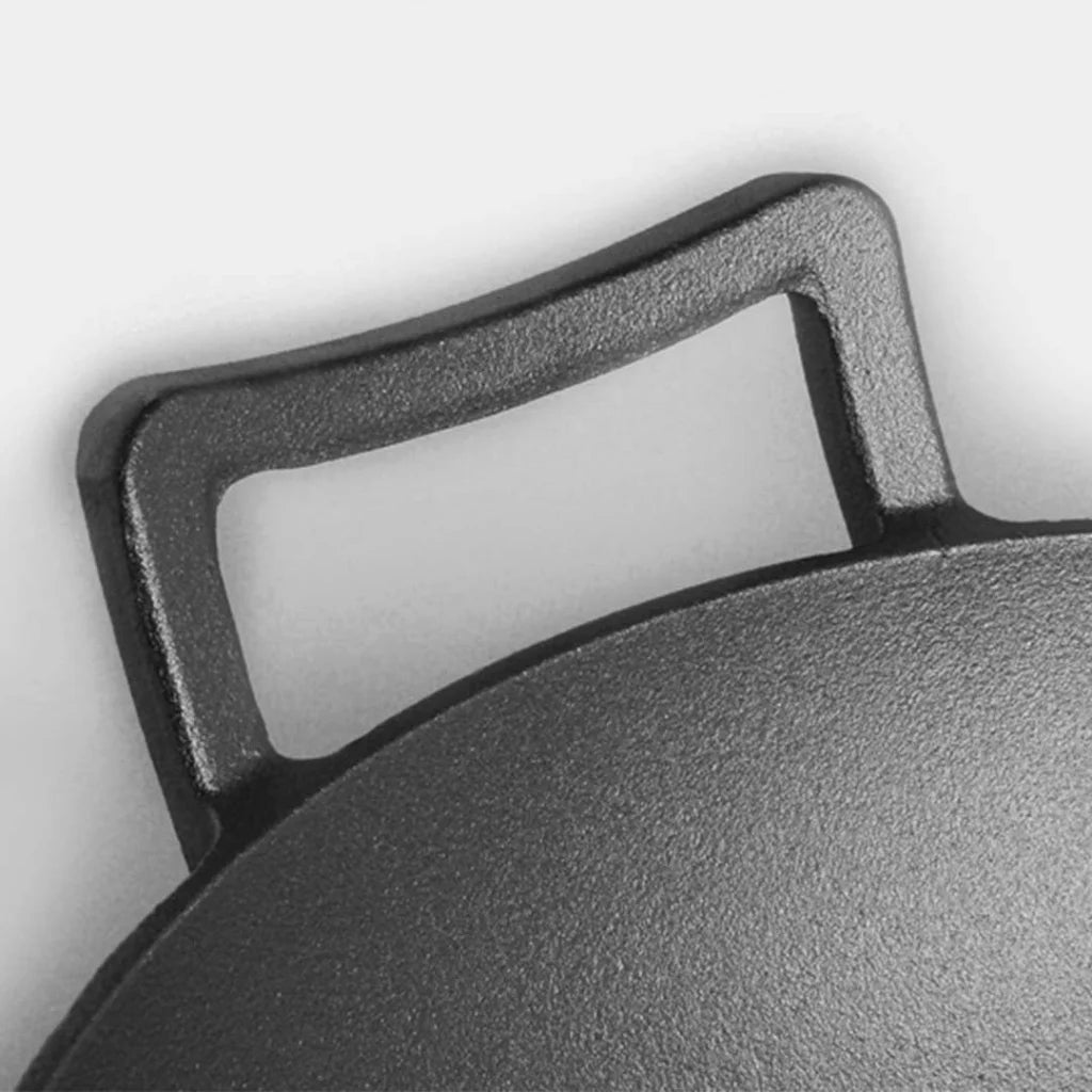 Commercial Cast Iron Wok Set Premium 2X 36CM Fry Pan with Wooden Lid
