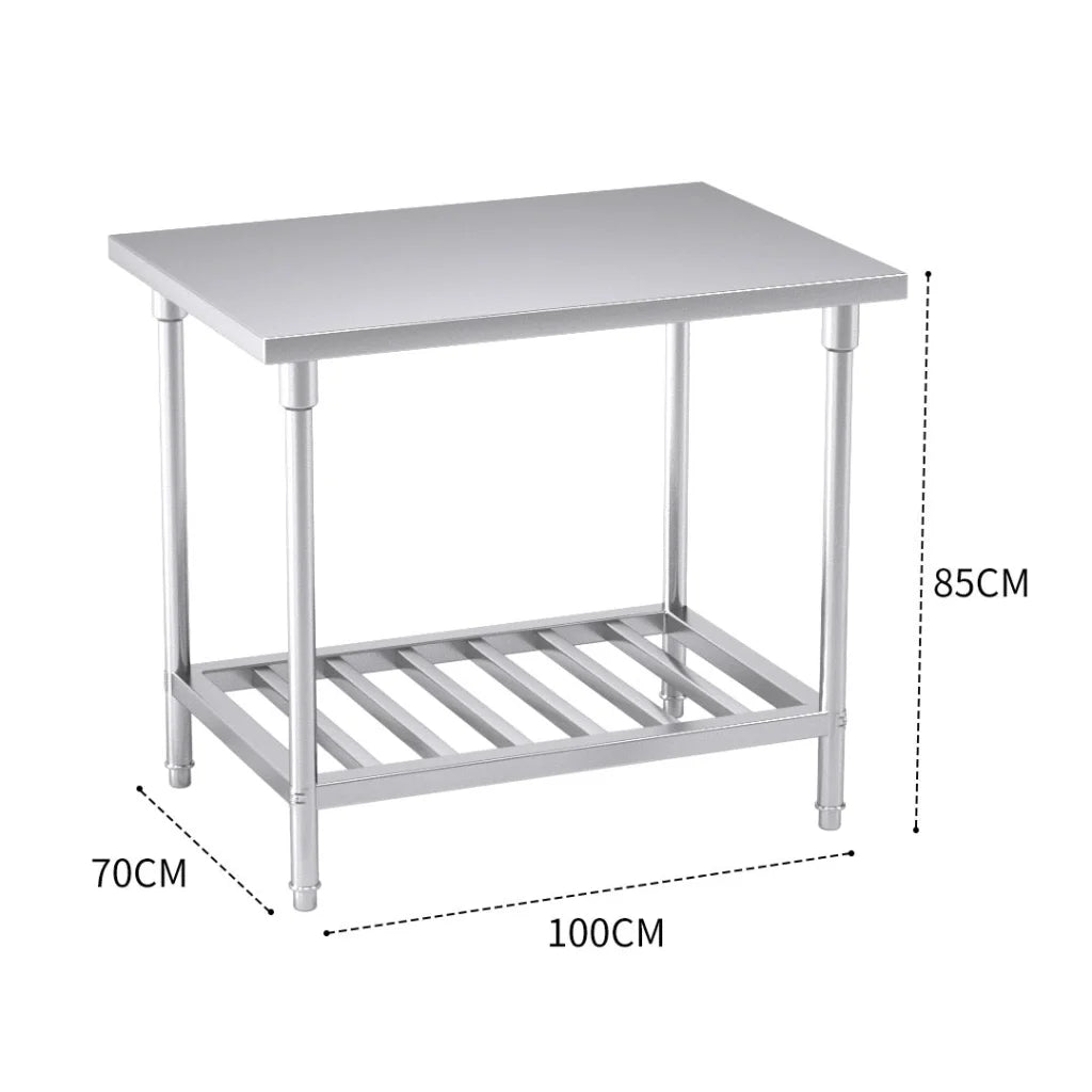 Commercial Catering Kitchen Prep Work Bench Table Stainless Steel 1007085cm - Premium