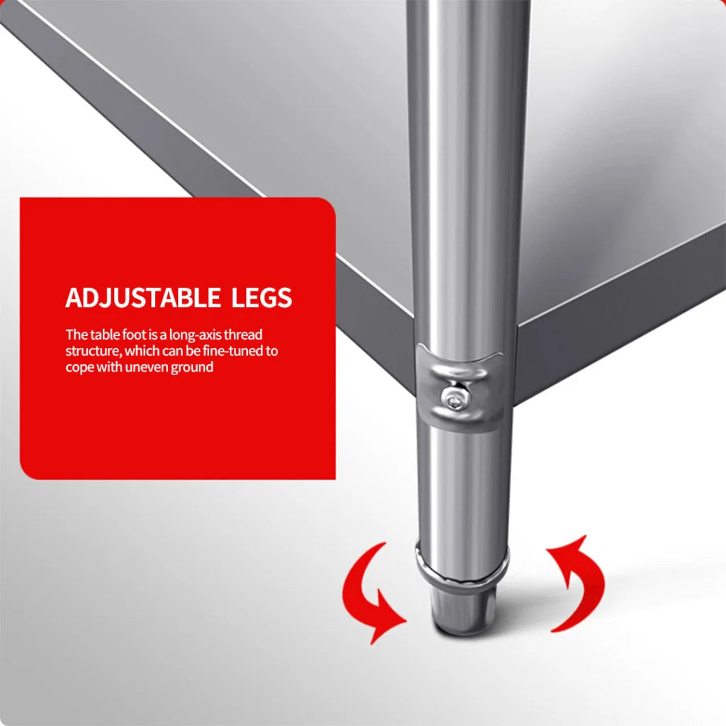 Commercial Catering Kitchen Prep Work Bench Table Stainless Steel 1007085cm - Premium