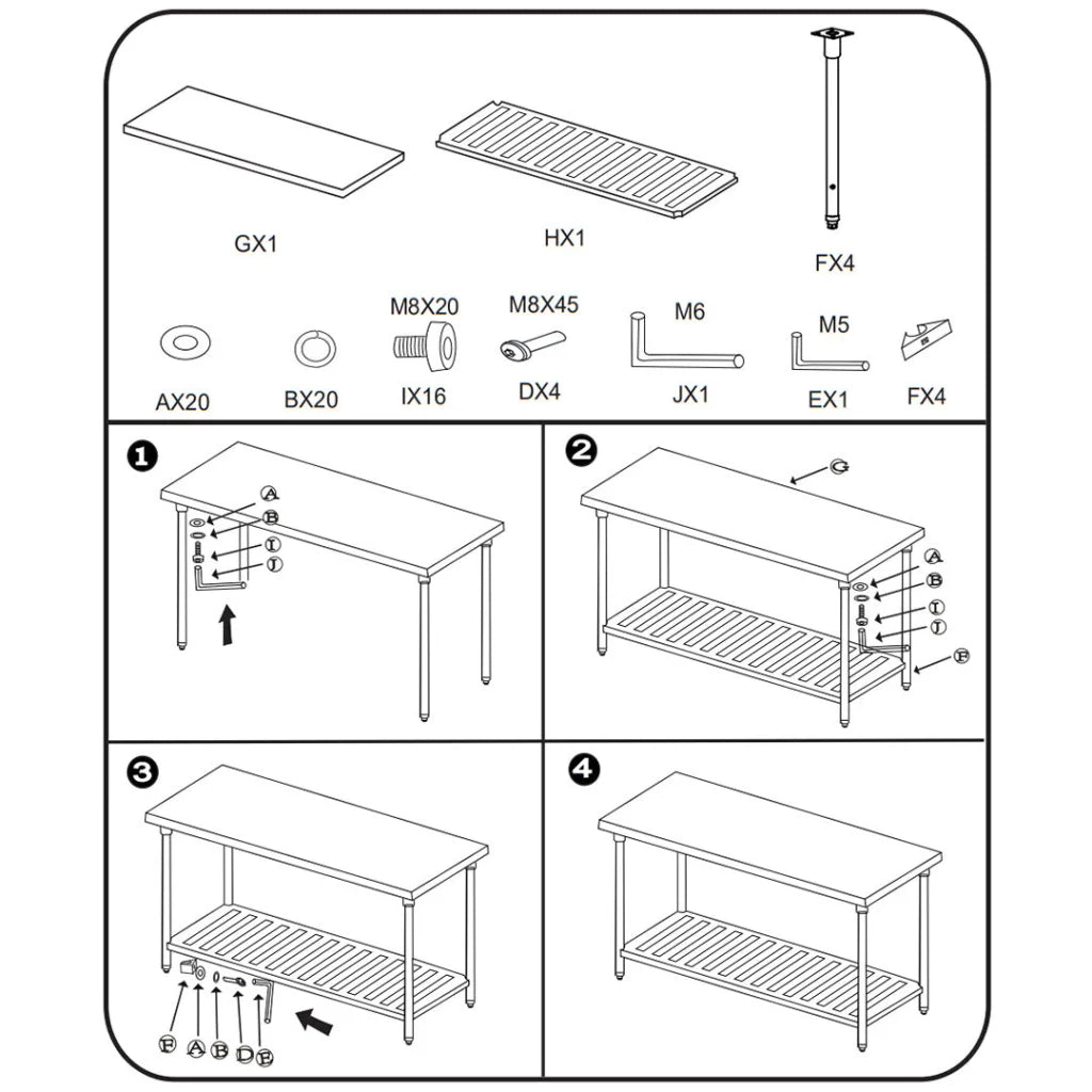 Commercial Catering Kitchen Prep Work Bench Table Stainless Steel 1007085cm - Premium