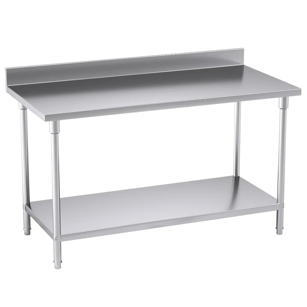 Commercial Catering Kitchen Prep Work Bench Table with Back-Splash Stainless Steel 1507085cm - Premium