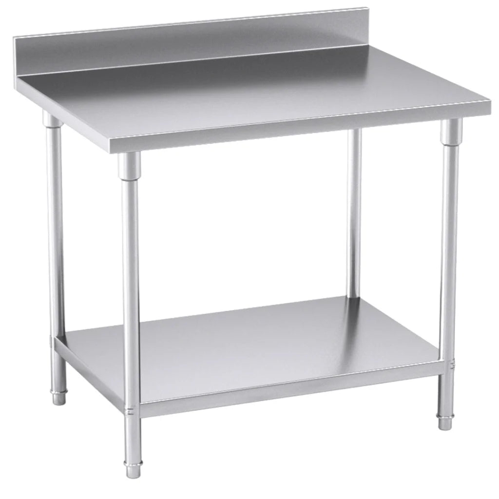 Commercial Catering Kitchen Prep Work Bench Table with Back-Splash Stainless Steel 1007085cm - Premium