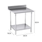 Commercial Catering Kitchen Prep Work Bench Table with Back-Splash Stainless Steel 807085cm - Premium