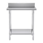 Commercial Catering Kitchen Prep Work Bench Table with Back-Splash Stainless Steel 807085cm - Premium