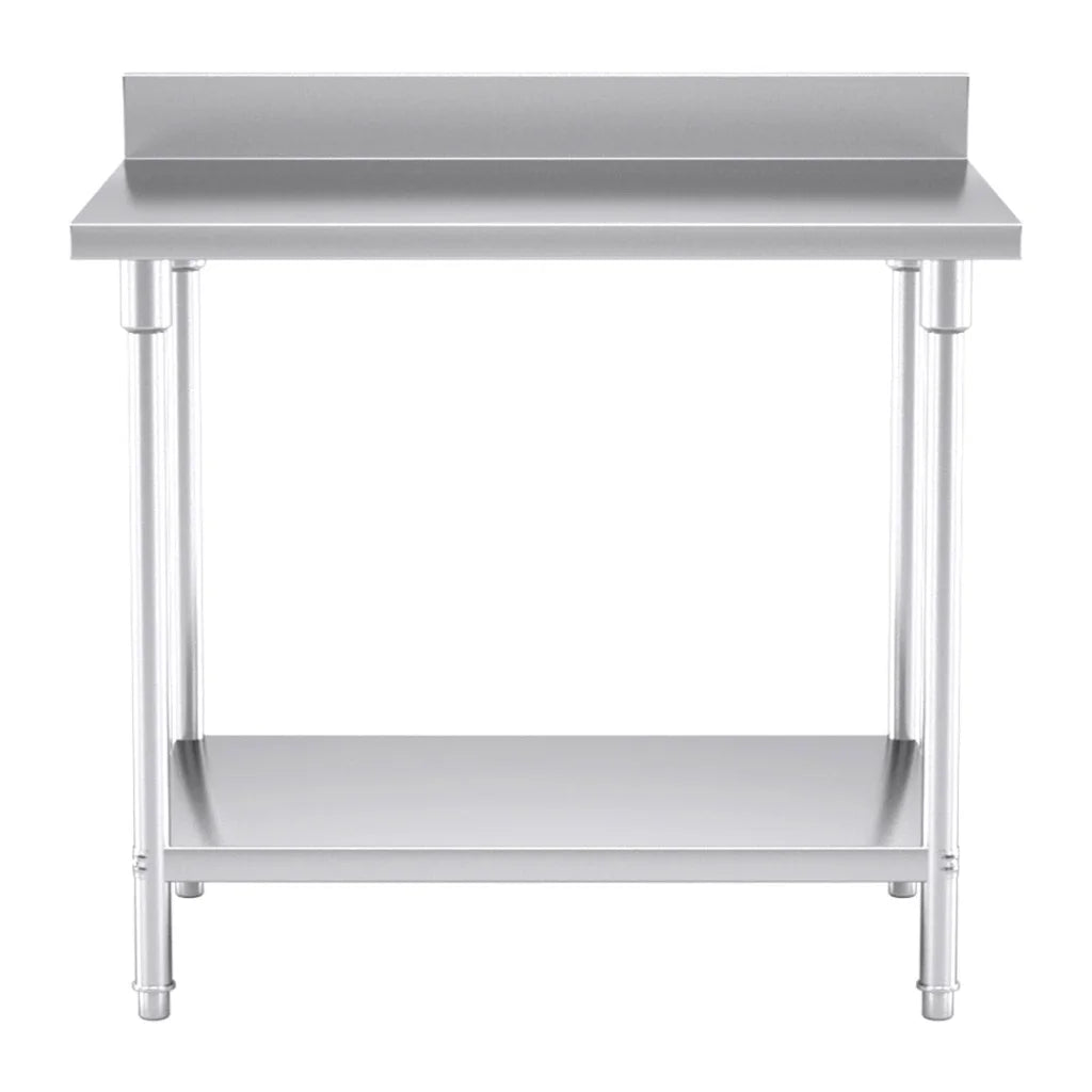 Commercial Catering Kitchen Prep Work Bench Table with Back-Splash Stainless Steel 1007085cm - Premium