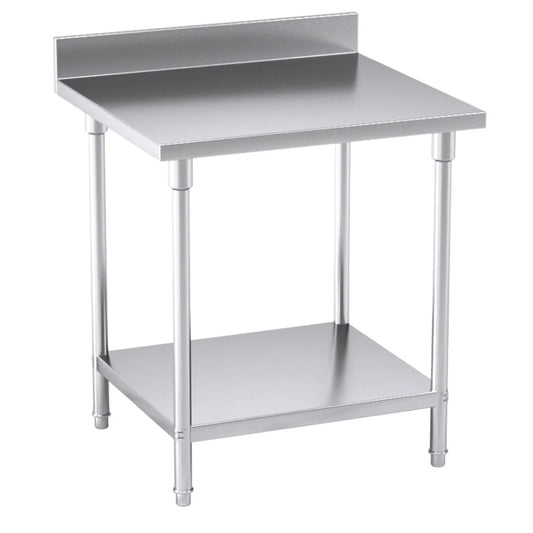 Commercial Catering Kitchen Prep Work Bench Table with Back-Splash Stainless Steel 807085cm - Premium