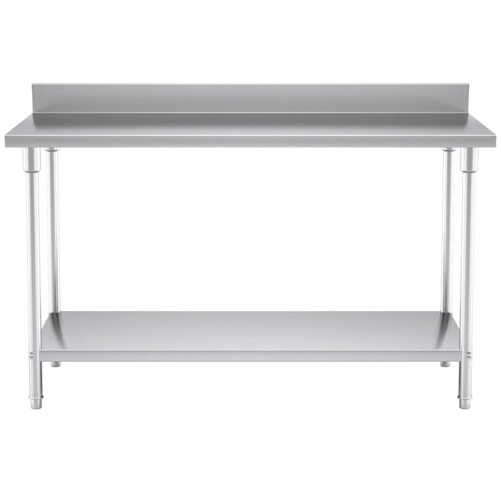 Commercial Catering Kitchen Prep Work Bench Table with Back-Splash Stainless Steel 1507085cm - Premium