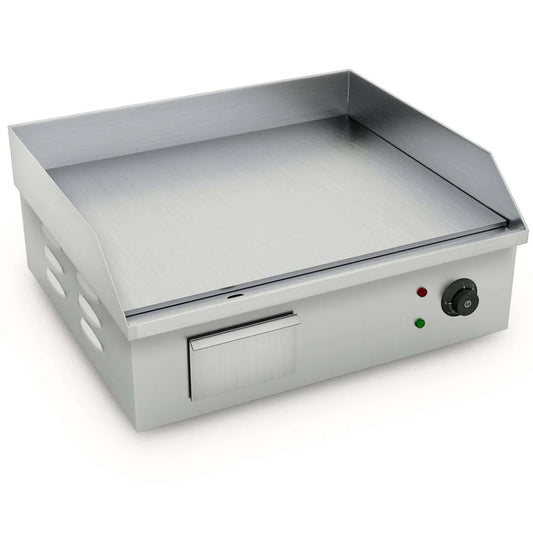 Commercial Flat Griddle Grill Premium 2200W Stainless Steel BBQ Hot Plate 56x48x23cm