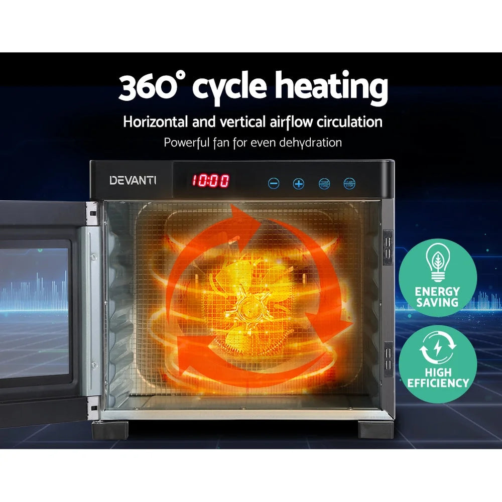 Commercial Food Dehydrator 6 Trays Stainless Steel Fruit