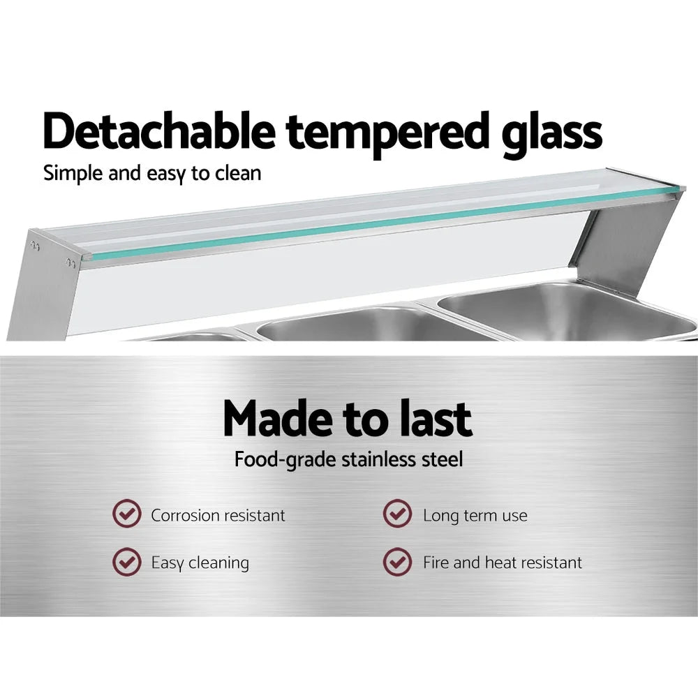 Commercial Food Warmer Bain Marie Buffet Pan Stainless