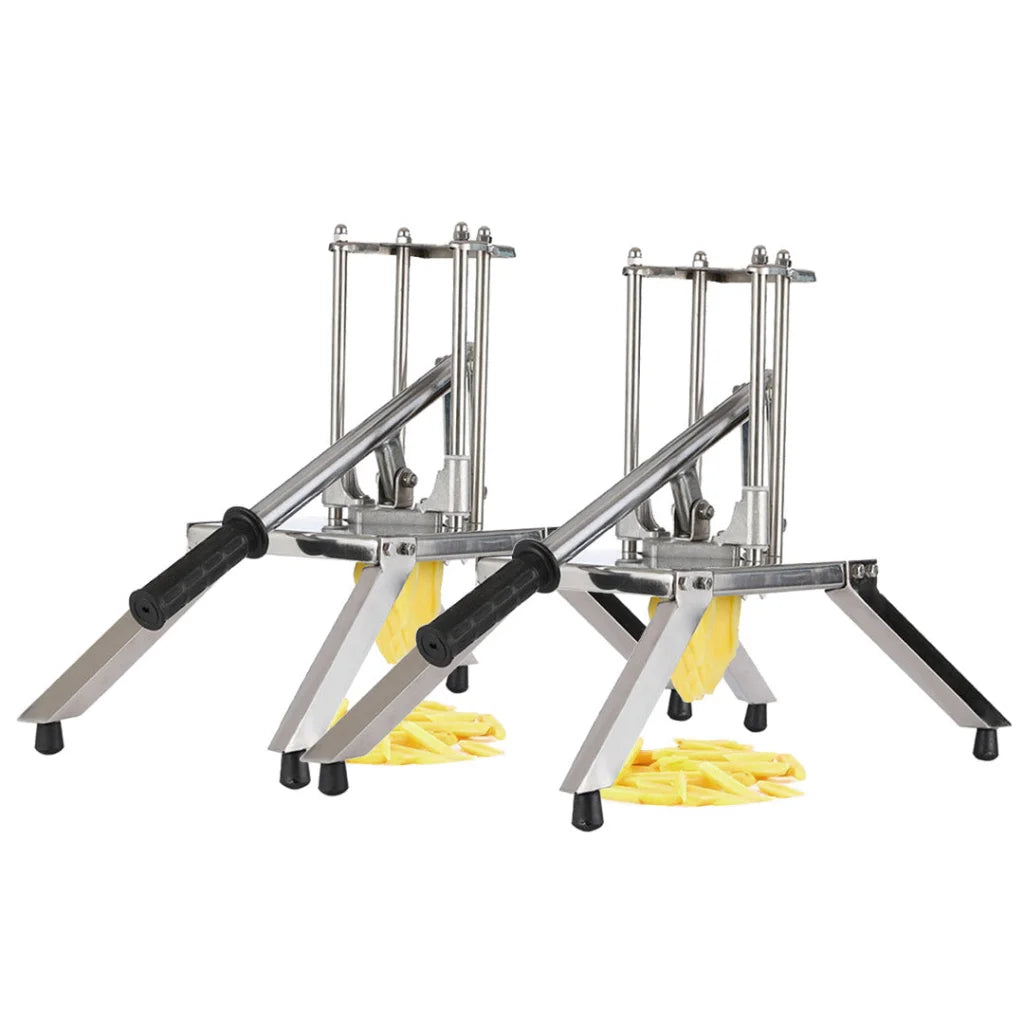 Commercial French Fry Cutter Set Premium 2X Potato Vegetable Stainless Steel Slicer with 3 Blades