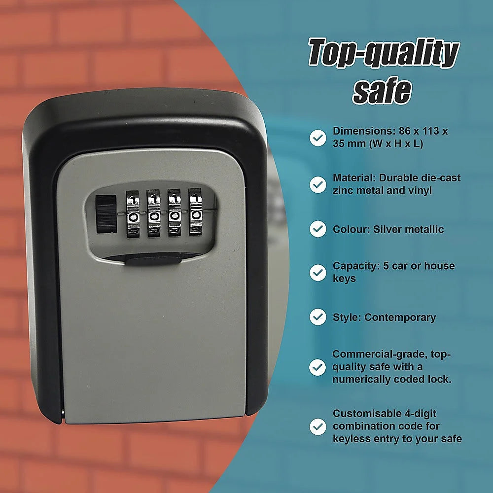 Commercial Grade Lock Wall Mounted Key Safe Storage Lock