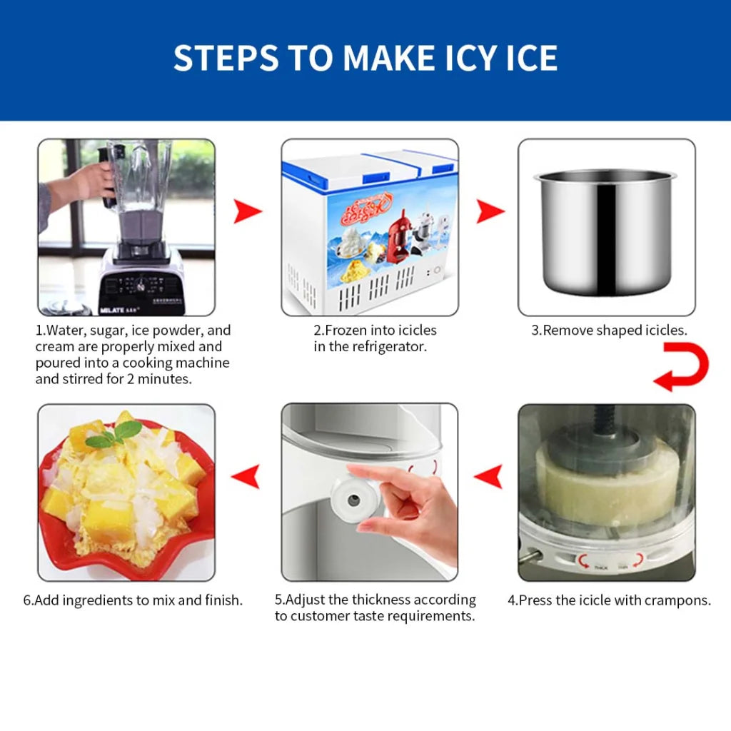 Commercial Ice Crusher Premium 350W Automatic Snow Cone Shaver Machine