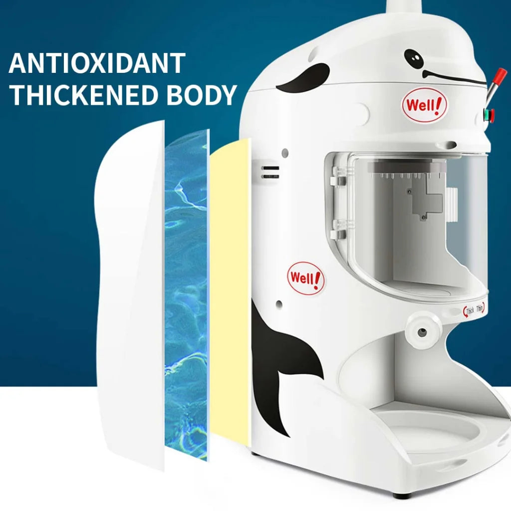 Commercial Ice Crusher Premium 350W Automatic Snow Cone Shaver Machine