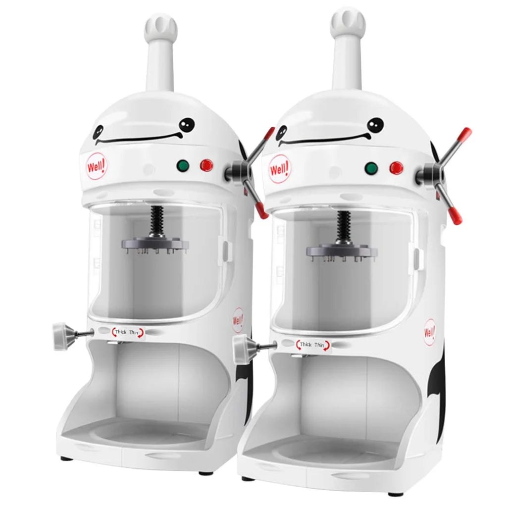 Commercial Ice Crusher Set Premium 2X 350W Automatic Snow Cone Shaver Machine