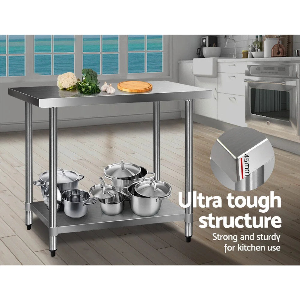Commercial Kitchen Bench Stainless Steel 610 x 1219mm