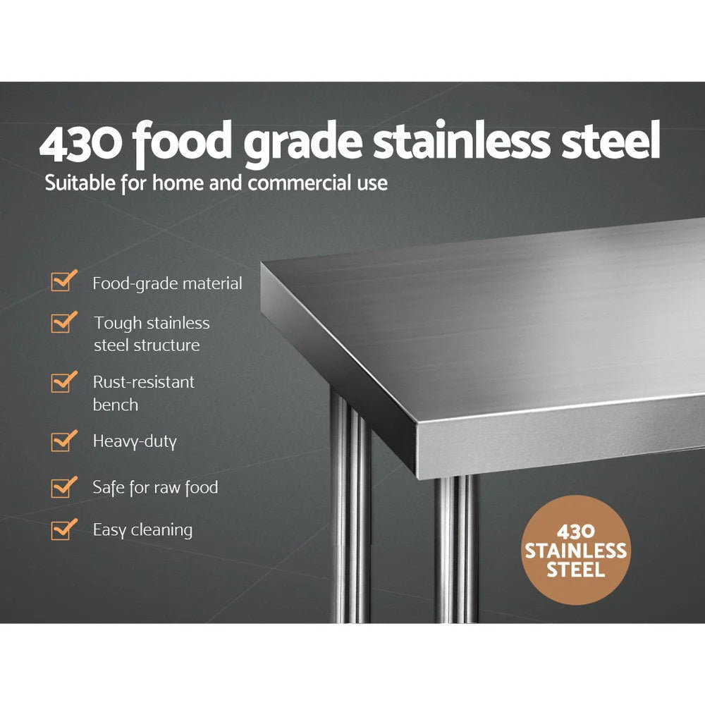 Commercial Kitchen Bench Stainless Steel 610 x 1219mm