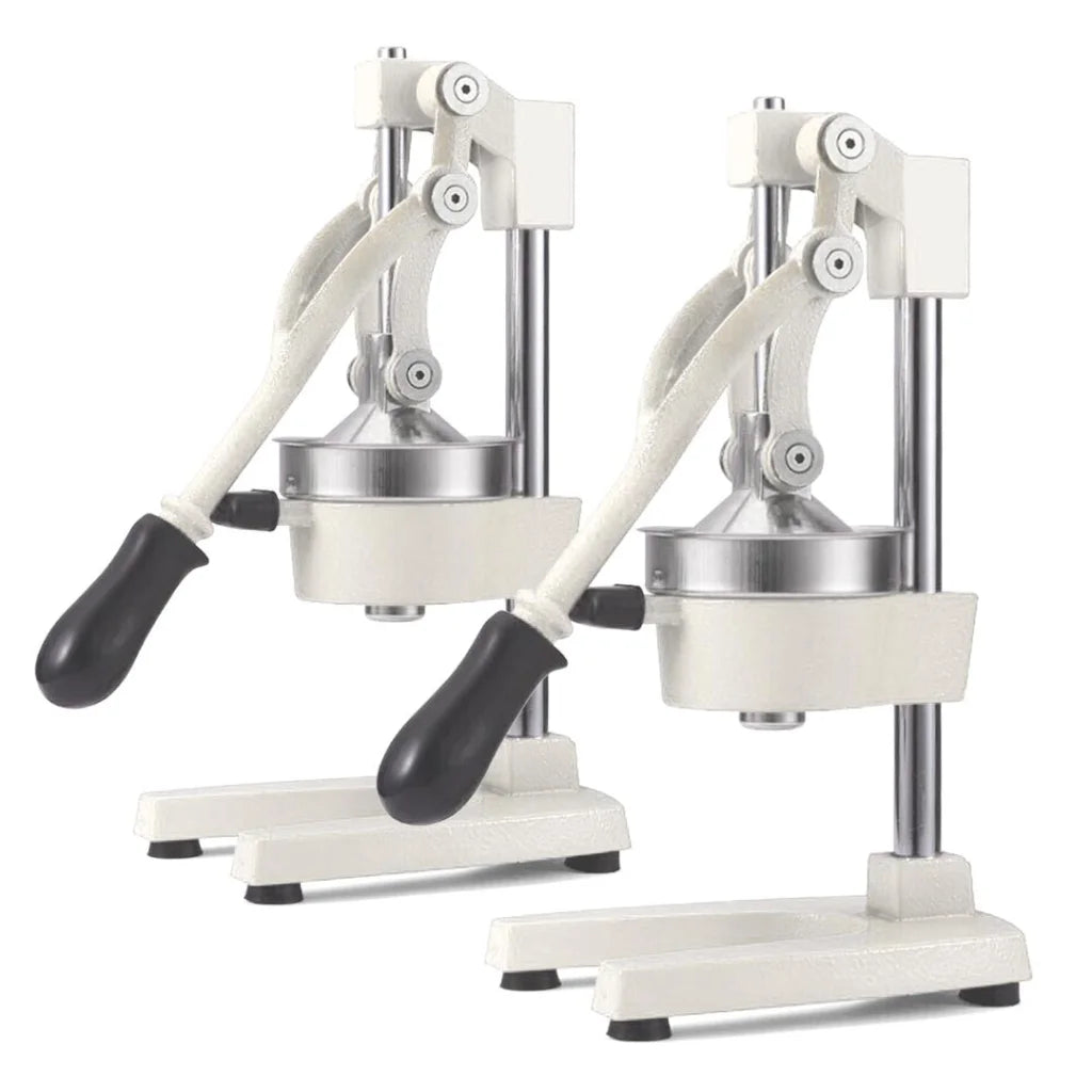 Commercial Manual Juicer Set Premium 2X Hand Press Juice Extractor Squeezer Orange Citrus - White