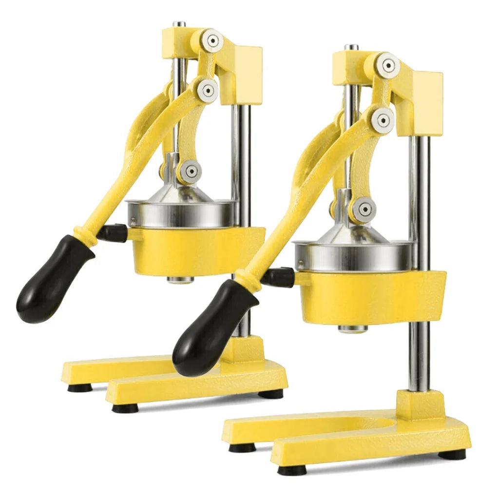 Commercial Manual Juicer Set Premium 2X Hand Press Juice Extractor Squeezer Orange Citrus - Yellow