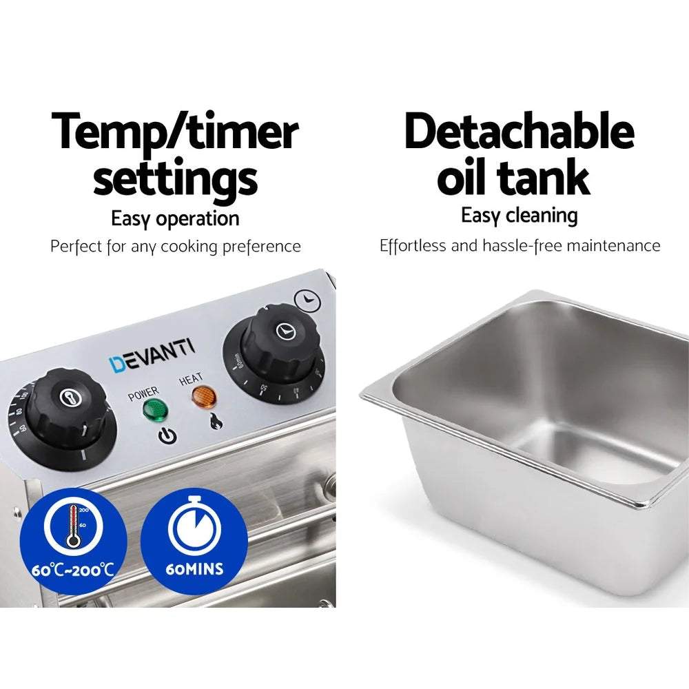 Commercial Single Deep Fryer - Silver - Appliances