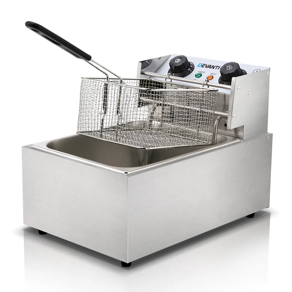 Commercial Single Deep Fryer - Silver - Appliances