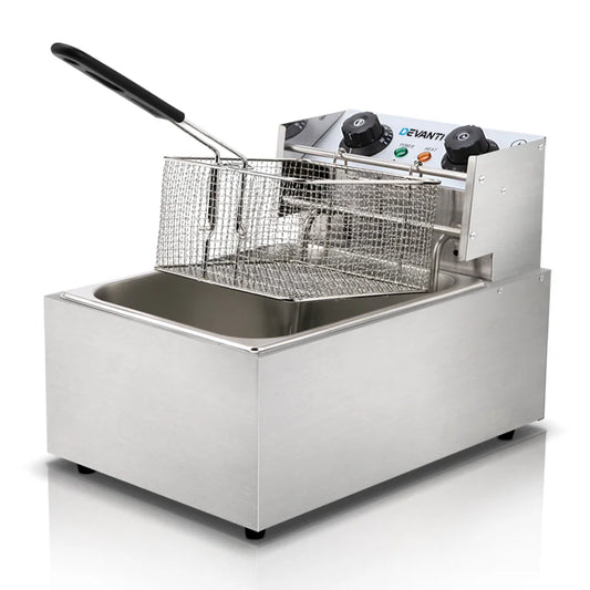 Commercial Single Deep Fryer - Silver - Appliances