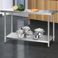 Steel 1524x610mm commercial stainless kitchen with storage context and item proportions