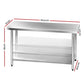 Commercial Stainless Steel Kitchen Bench 1524x610mm
