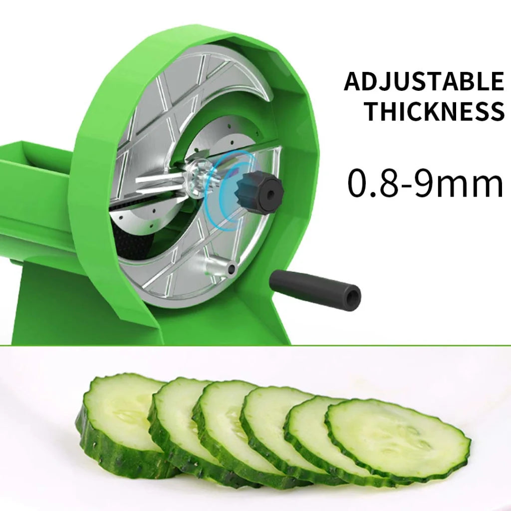 Commercial Vegetable Slicer Premium Manual Fruit Kitchen Cutter Machine - Green