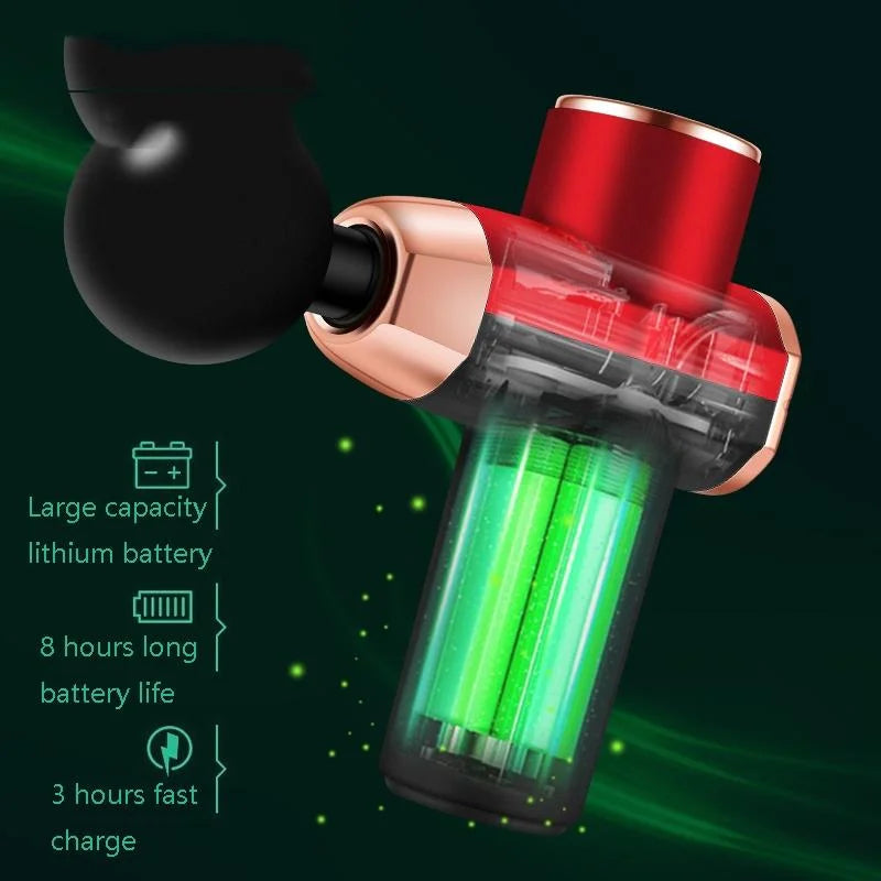 Compact 12V Muscle Relax Massage Gun - Mini Size - Black