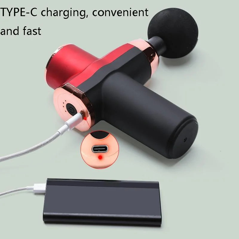 Compact 12V Muscle Relax Massage Gun - Mini Size - Black
