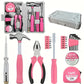 Compact 24-Piece Pink Tool Kit - Essential Household DIY