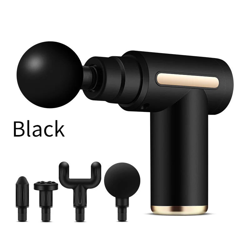 Compact Black Massage Gun - Deep Tissue Muscle Massager