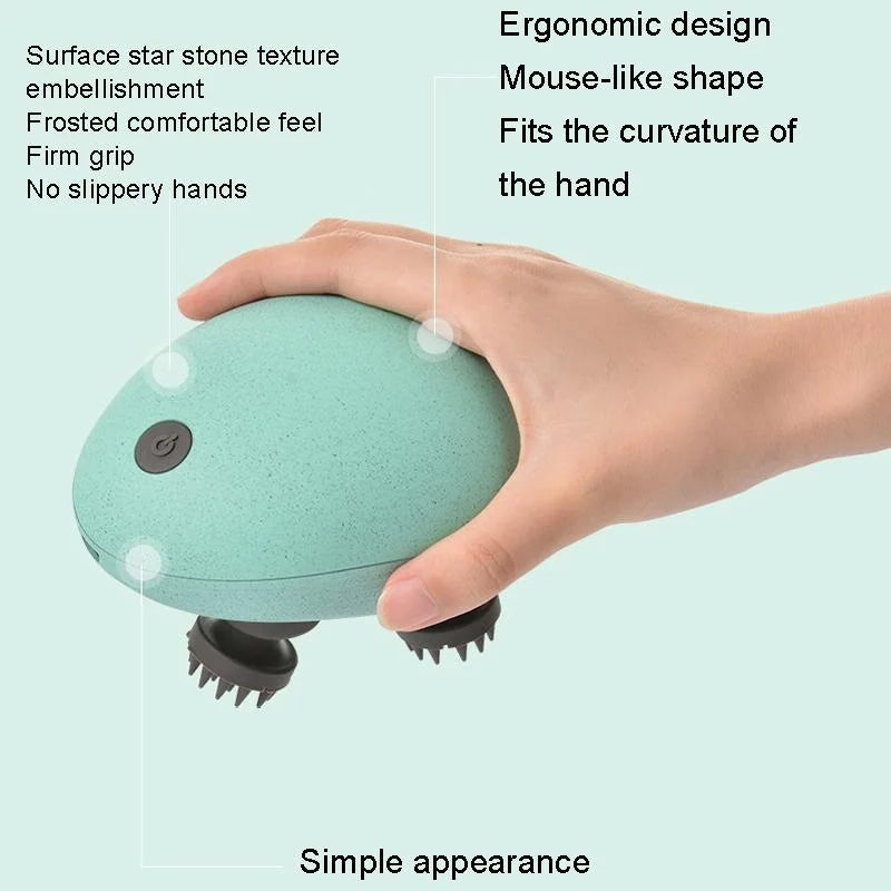 Compact Electric Head Massager Fits All Hair Types - Blue