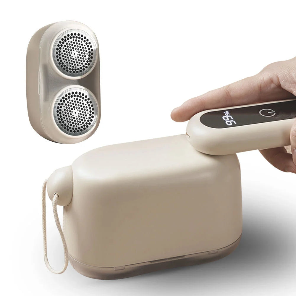 Compact Electric Lint Remover with LED Display & Dual Head