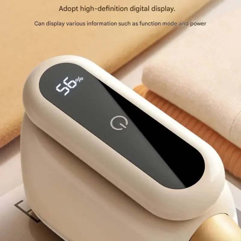Compact Electric Lint Remover with LED Display & Dual Head