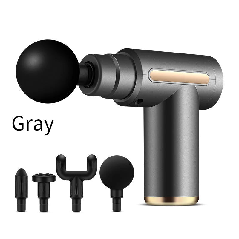 Compact Gray Massage Gun - Deep Tissue Muscle Massager