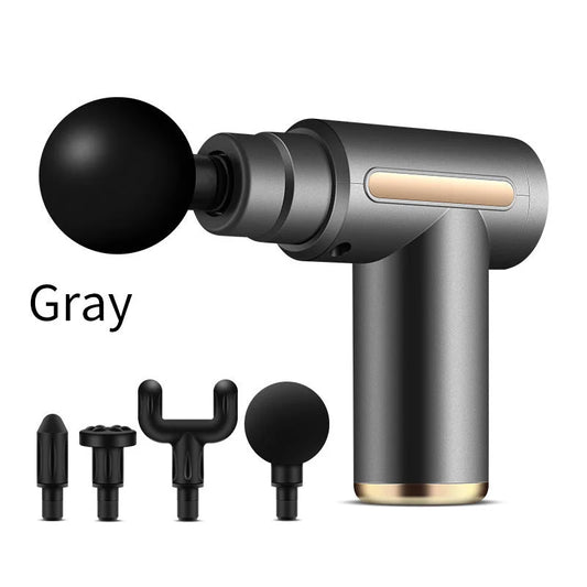 Compact Gray Massage Gun - Deep Tissue Muscle Massager