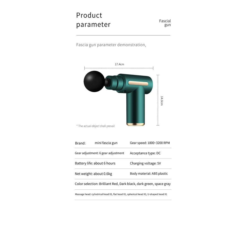 Compact Green Massage Gun - Deep Tissue Muscle Massager