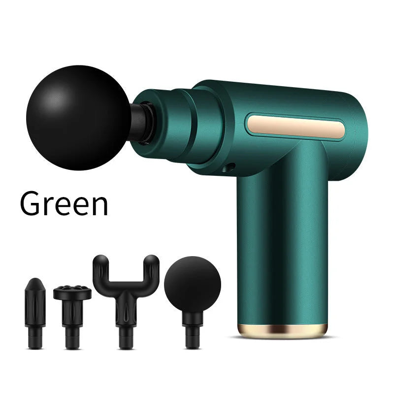 Compact Green Massage Gun - Deep Tissue Muscle Massager