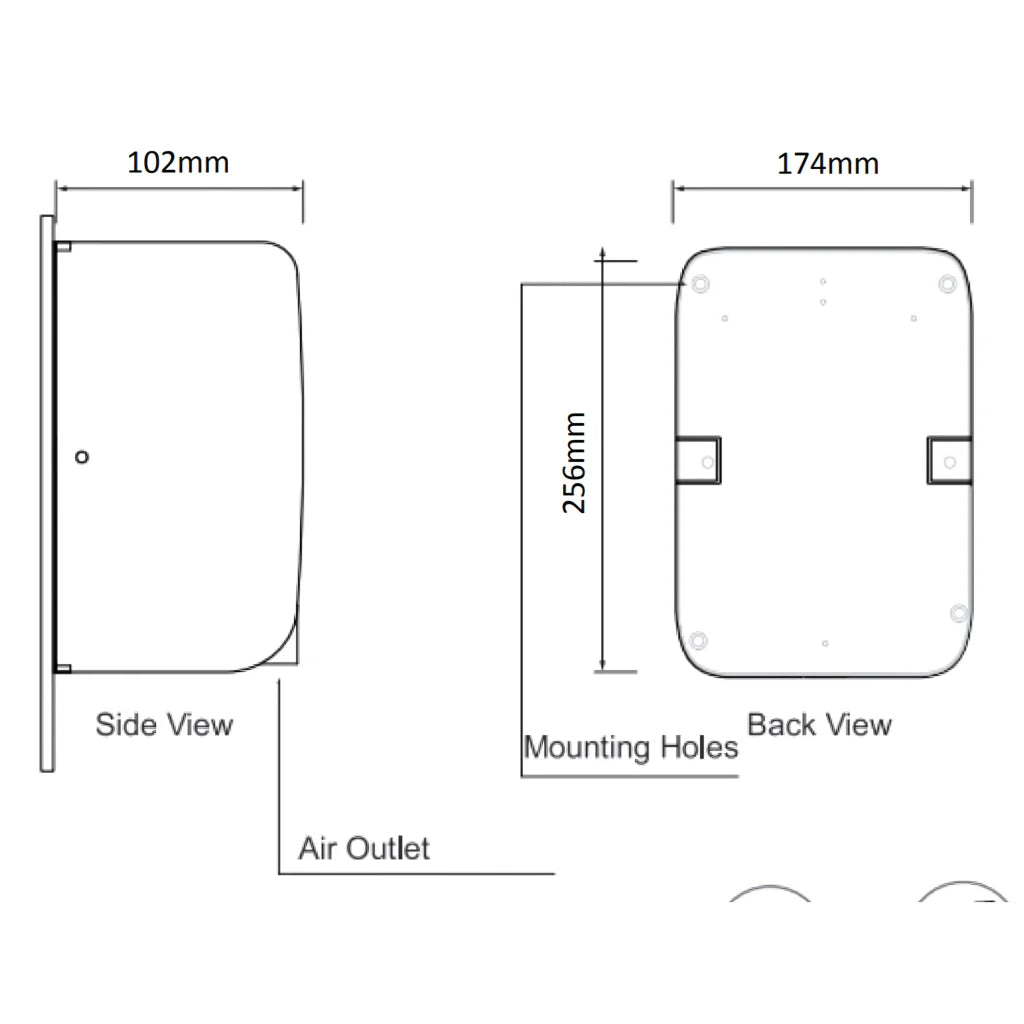 COMPACT Hand Dryer 700W and 1000W ABS White appliances
