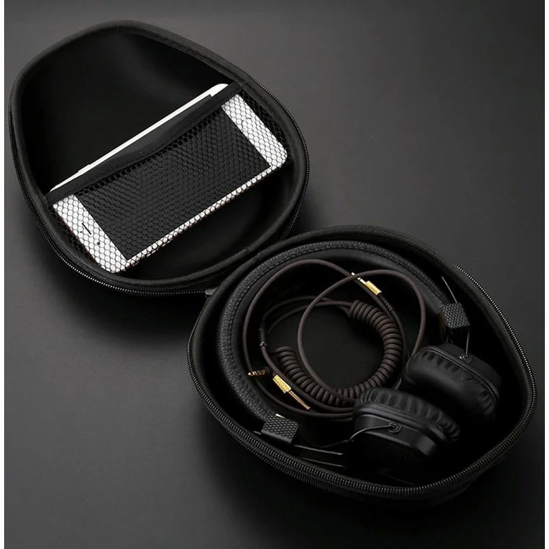 Compact Headphone Storage Bag - Black-1915198099429658629