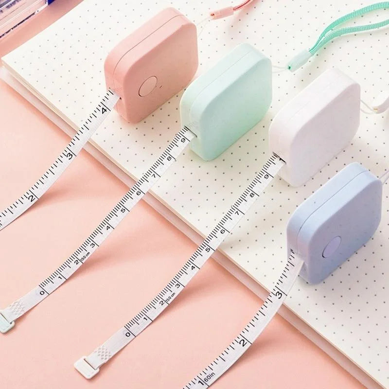 Compact Leather Measuring Tape - 1.5m Mini Cute Portable