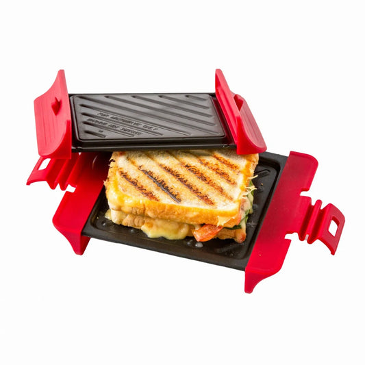 Compact Microwave Sandwich Maker Non-Stick Grill Plates
