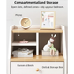 Compact Nightstand Wooden Legs Open Shelves Side