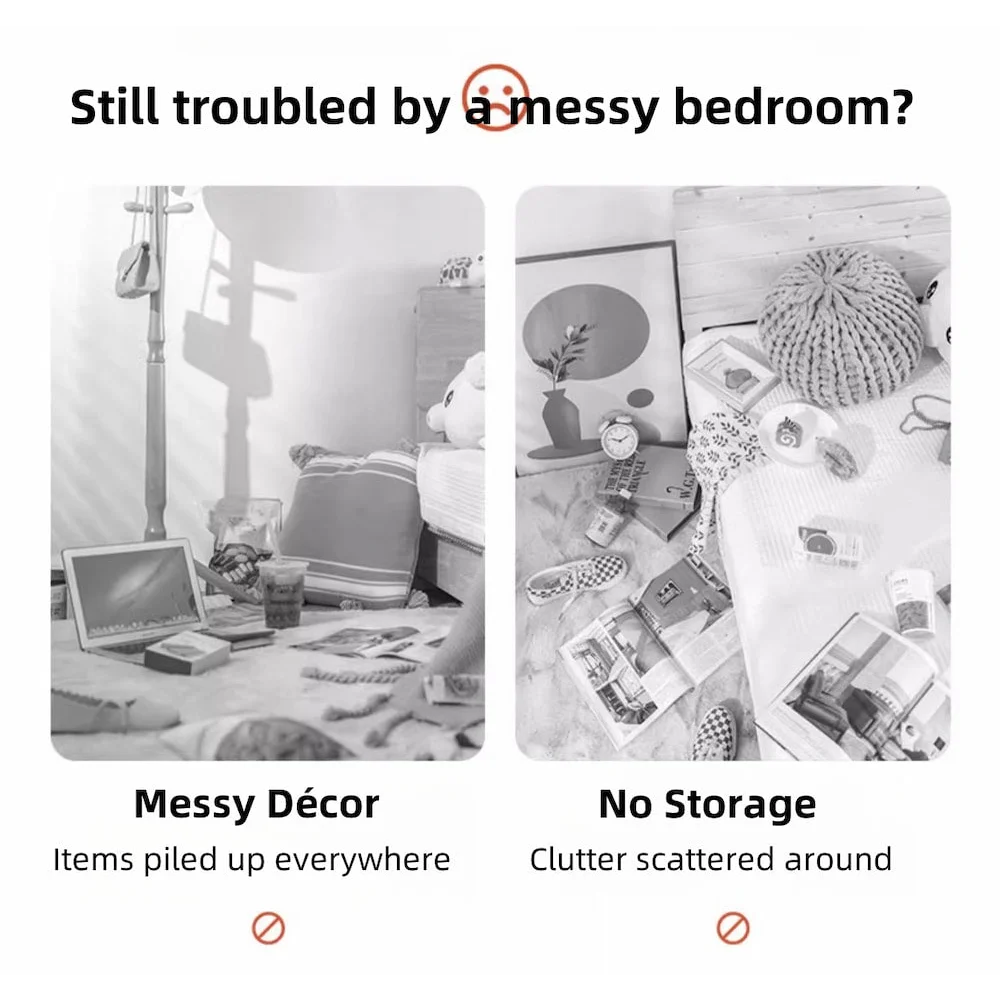 Compact Nightstand Wooden Legs Open Shelves Side