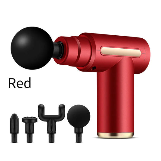 Compact Red Massage Gun - Deep Tissue Muscle Massager
