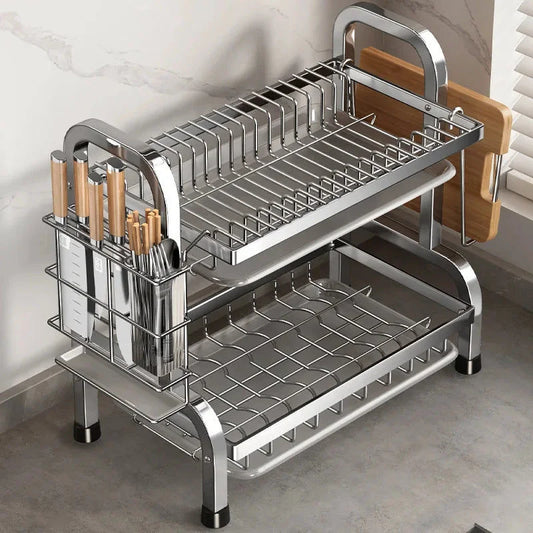Compact Rust-Proof Dish Drying Rack Set - Occasions >